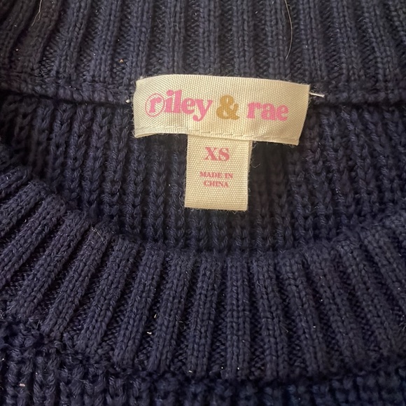 Riley & Rae XS cotton sweater navy and white - Picture 2 of 4